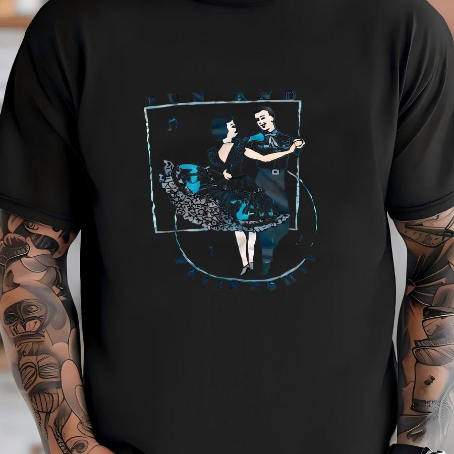 Vintage 1980's To 1990's Graphic Button Down Dancing Hoodie / M T-shirt