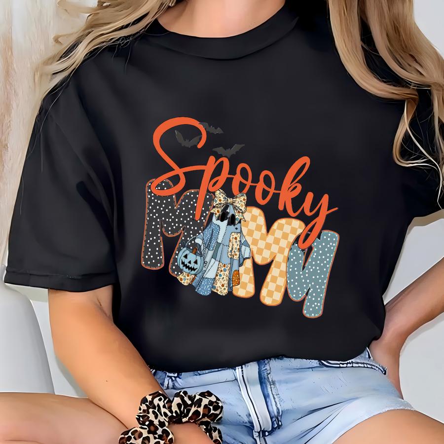 Halloween Mama Shirt: Denim Ghost Spooky Tee T-shirt