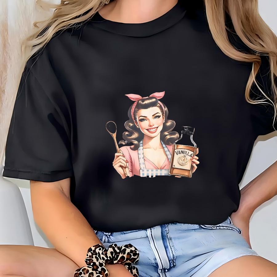 Funny Retro Baker Shirt Dont Make Me Poison Your Food Graphic Baking Shirt Gift For Chef Vanilla Bottle Long Sve Cook Top T-shirt