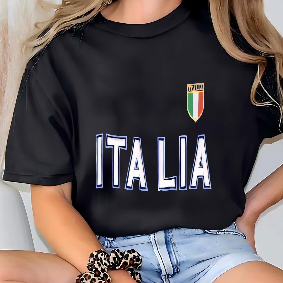 Vintage 90s Italia Zipper Sweatshirt Large Italia Y Spell Out Logo Sweater Italy National Football Team Track Jacket Size L T-shirt