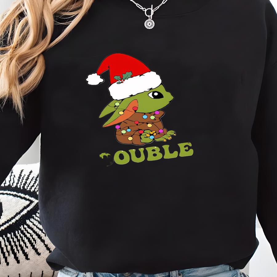Stitch Baby Yoda Double Trouble Christmas Shirt, Land Christmas Family Vacation Shirt, Christmas Kids Tee, Christmas Hoodie Sweatshirt