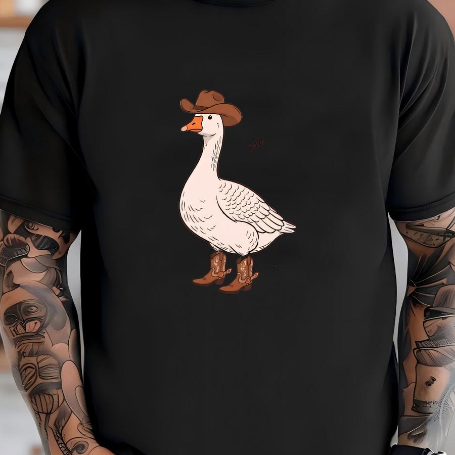 Retro Silly Goose Sweatshirt: Funny Cowgirl Western Graphic Tee T-shirt