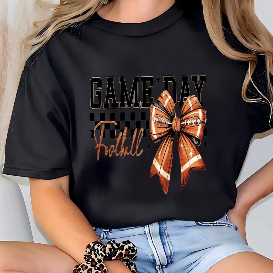 Heather Olive Football Shirt – Game Day Bow Tee – Fall Season Outfit T-shirt