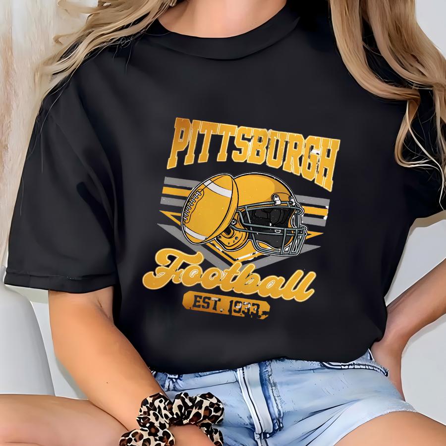 Retro Pittsburgh Football Shirt, Game Day Tee, Classic Fan Apparel, Vintage Pittsburgh Football Shirt, Sports Outfit T-shirt