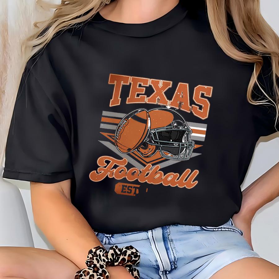 Retro Texas Football Shirt, Western Style Tee, Classic Game Day Shirt, Vintage Southern Fan Apparel, Sports Outfit Top T-shirt