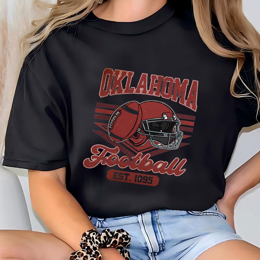 Retro Oklahoma Football Shirt, Fan Apparel Tee, Vintage Southern Style Top, Classic Touchdown Shirt, Oklahoma Game Day Outfit T-shirt