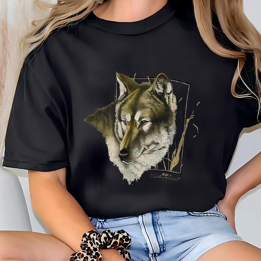 Vintage Outdoor Outfitters Sweatshirt Crewneck Alaska National Park Sweater Pullover Eagle Deer Bear Wolf Howling Print Logo Green  T-shirt