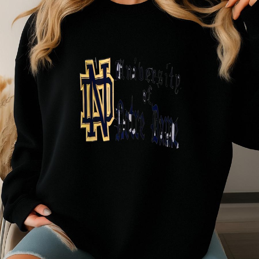 Vintage University Sweatshirt Crewneck Pullover Fighting Irish Logo Grey Small Sweatshirt