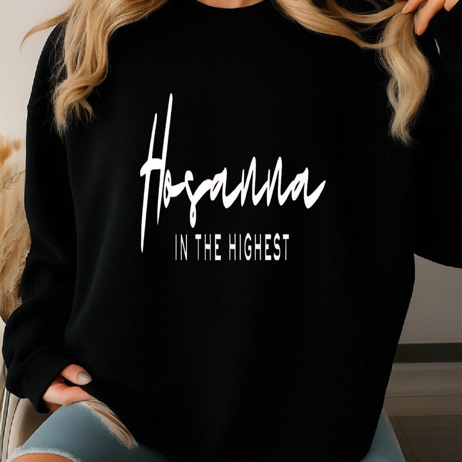 Catholic Women’s “hosanna In The Highest” T-shirt | Daily Mass Worship Tee | Christian Faith Apparel Sweatshirt