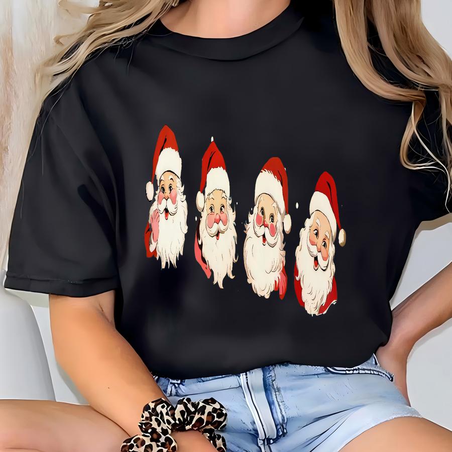 Retro Santa Claus Shirt: Vintage Christmas Tee T-shirt