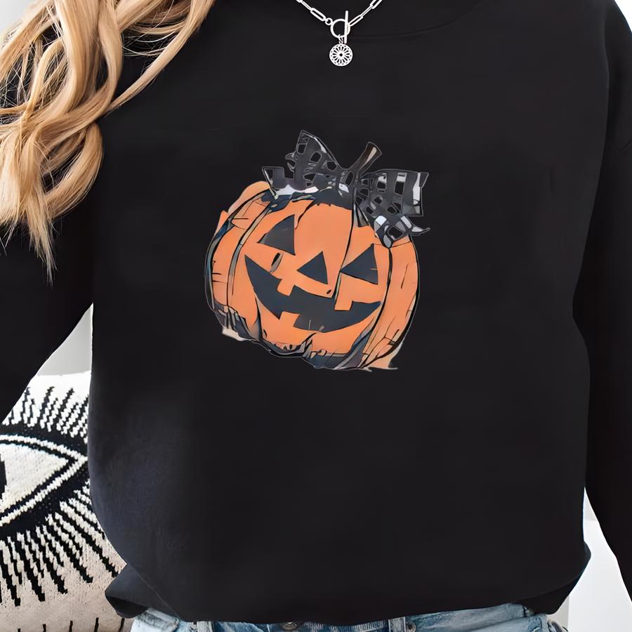 Halloween Sweatshirt O Pumpkin: Spooky Season Thanksgiving Fall Clothing For Women, Halloween Sweater, Scary Pumpkin Faces Hoodie, Sweatshirt