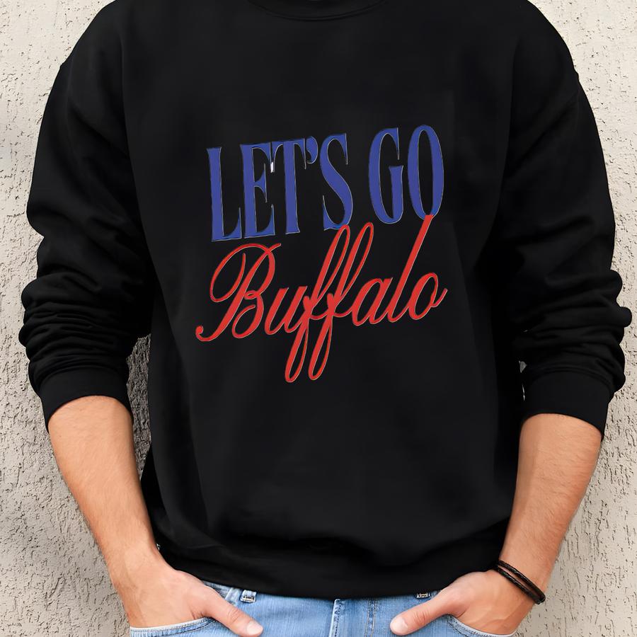 Let's Go Buffalo Crewneck Sweatshirt: Vintage Style Buffalo Football Shirt Sweatshirt