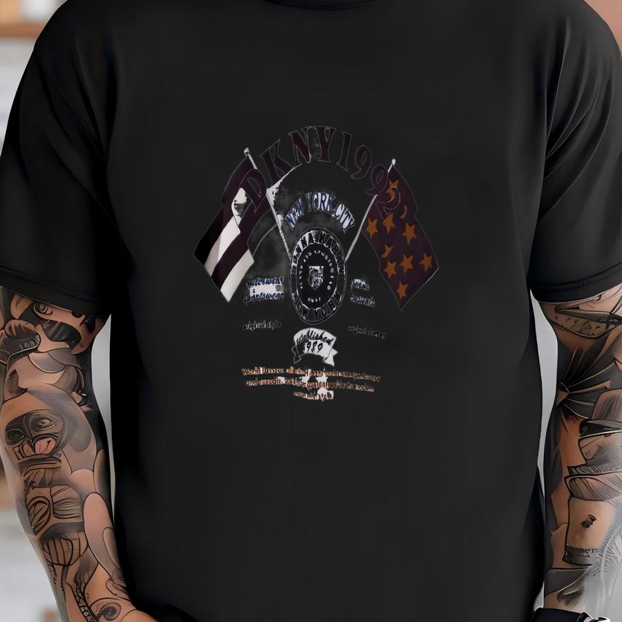 Vintage 90's Dkny White Crew Neck Graphic Logo Sweater Size Xl T-shirt