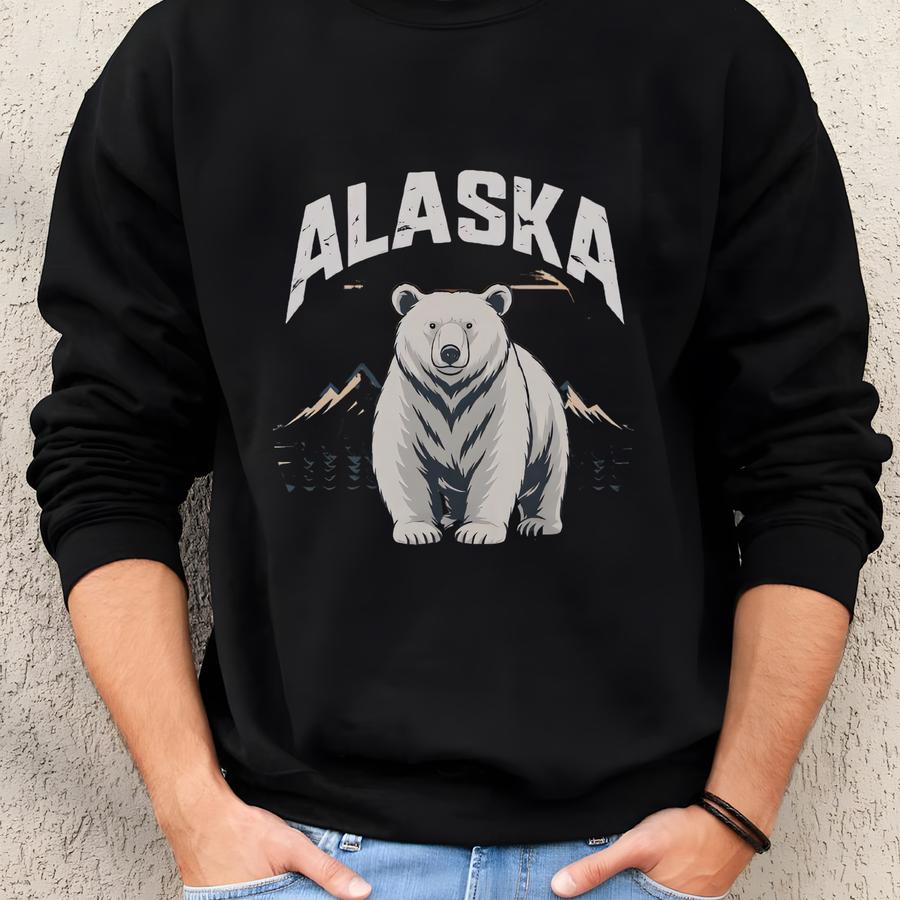 Vintage Alaska T-shirt: Retro Polar Bear Graphic Tee Sweatshirt