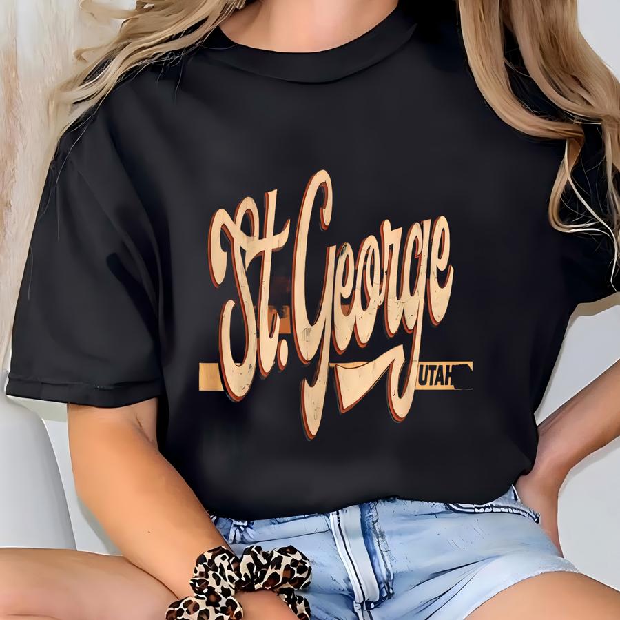 Retro St George Utah Hoodie: Vintage Souvenir Tee T-shirt