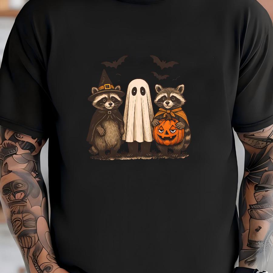 Spooky Raccoon Halloween Hoodie: Funny Fall Tee T-shirt