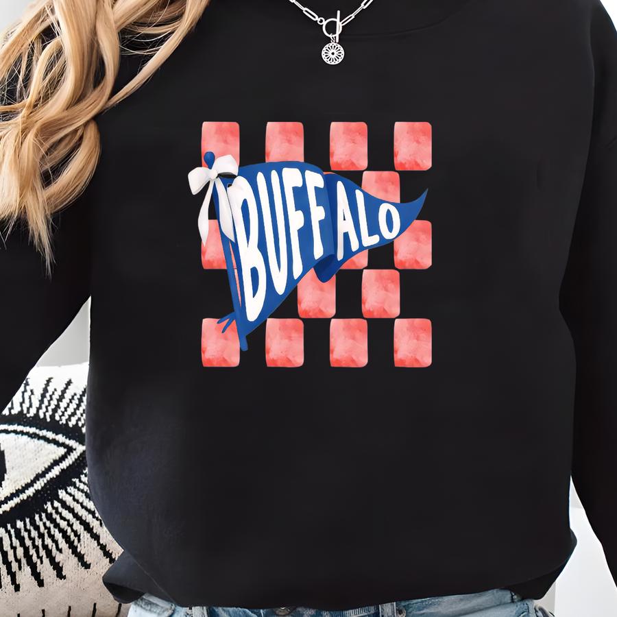 Buffalo Football Preppy Tee: Coquette Bow Women's Shirt Sweatshirt