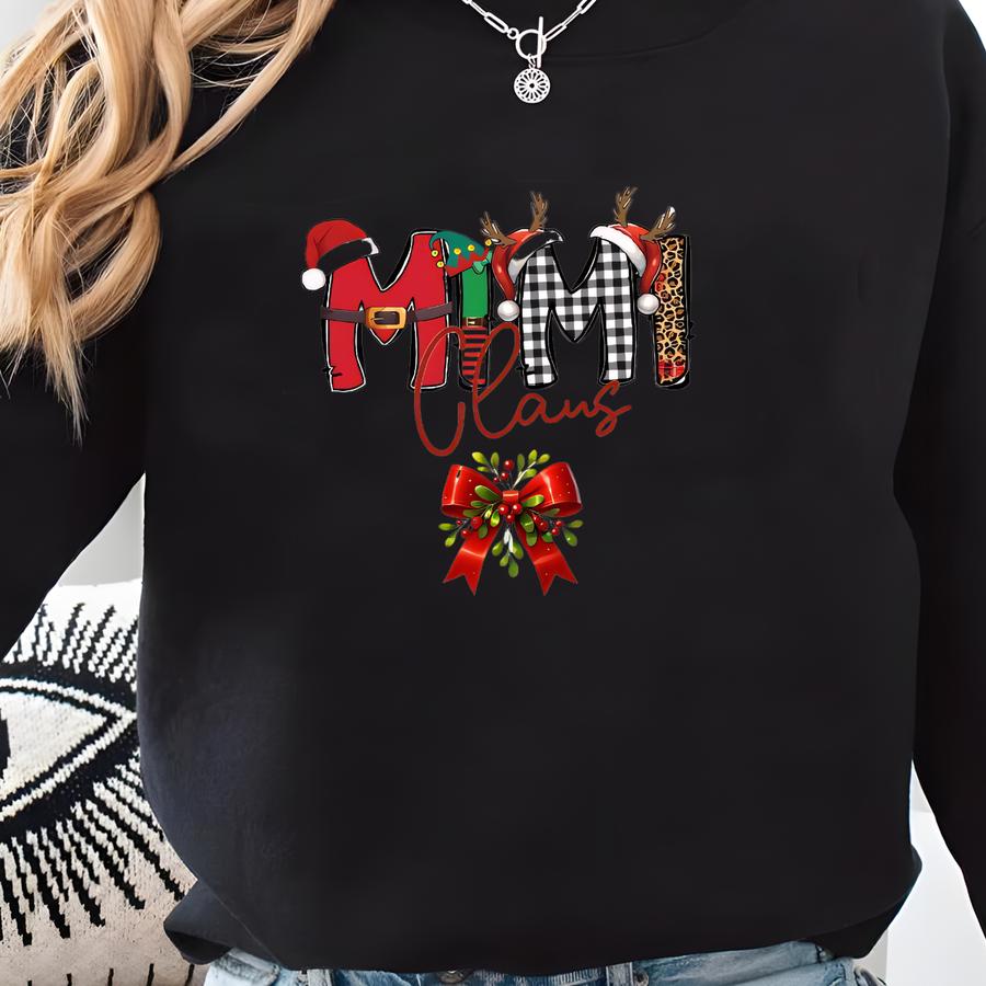 Custom Christmas Mimi Claus Sweatshirt Or Hoodie: Personalized Name Sve Sweatshirt