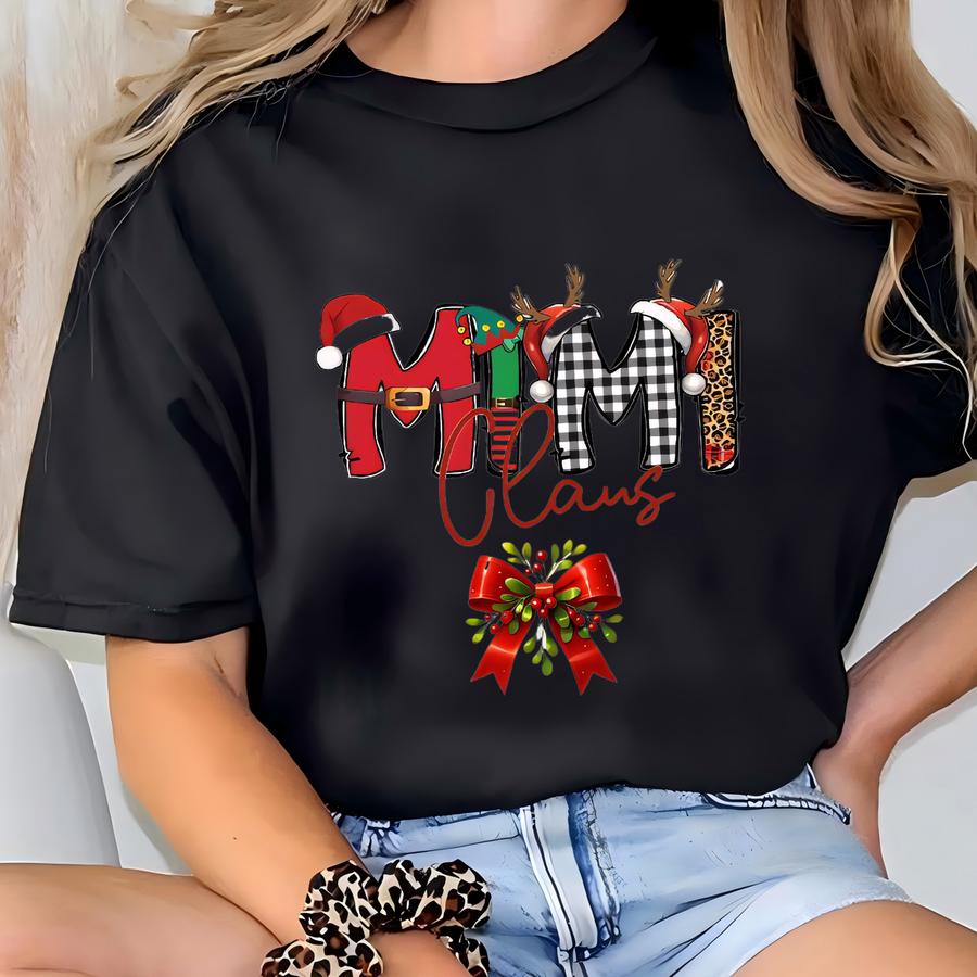 Custom Christmas Mimi Claus Sweatshirt Or Hoodie: Personalized Name Sve T-shirt