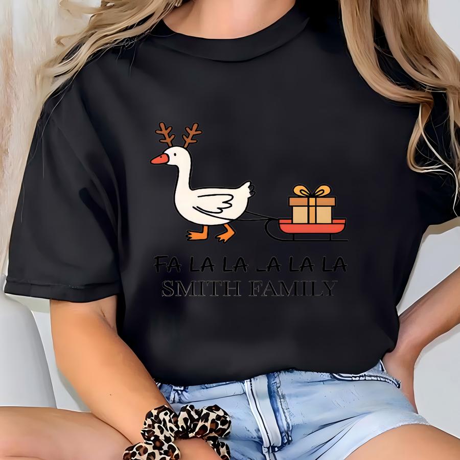 Custom Family Christmas Tshirt Funny Goose Matching Holiday Shirts Bodysuit Baby, Toddler, Youth Adult T-shirt