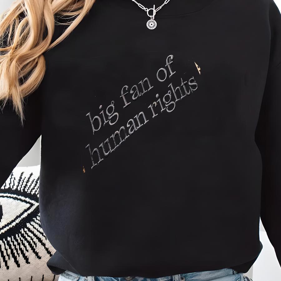 Big Fan Of Human Rights Sweatshirt: Social Justice Tee, Pro-, Anti- Apparel, Equality Pro- Sweatshirt