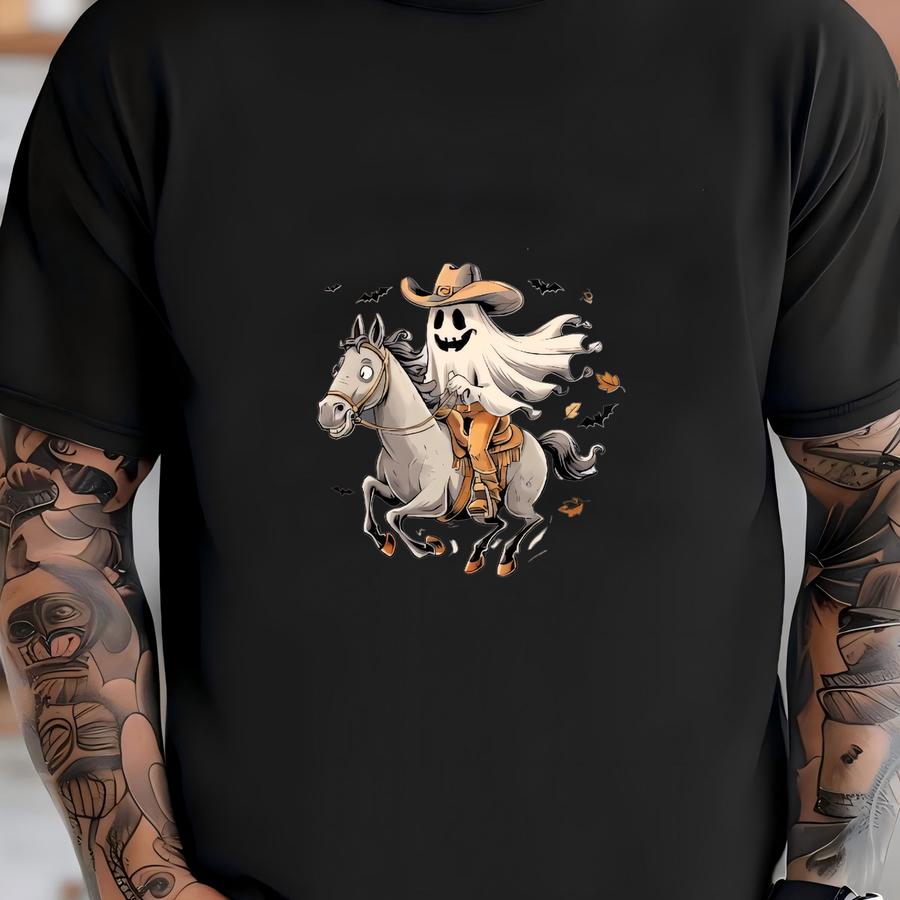 Boo Haw Ghost Cowboy Hoodie, Western Halloween Tee T-shirt