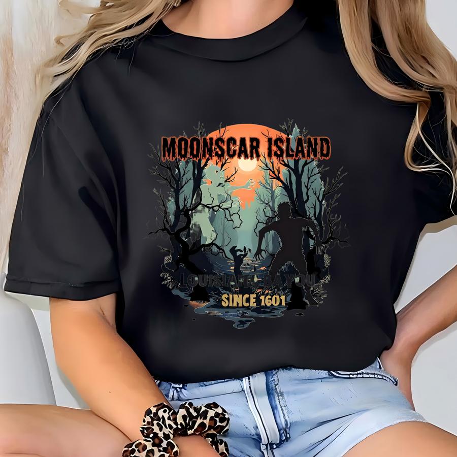 Moonscar Island Halloween Sweatshirt: Louisiana Bayou Zombie Theme T-shirt