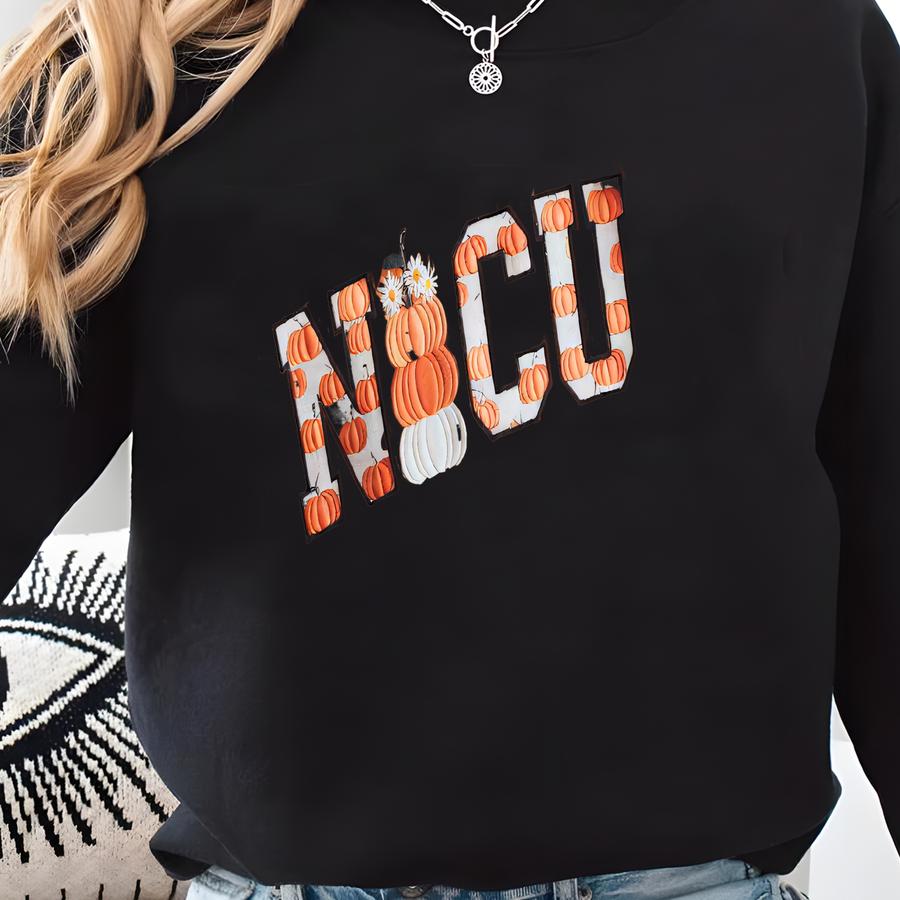 Nicu Fall Pumpkin Sweatshirt,halloween Nicu Nurse,halloween Neonatal Icu Nurse Thanksgiving Shirt,neonatal Intensive Care Unit Sweatshirt