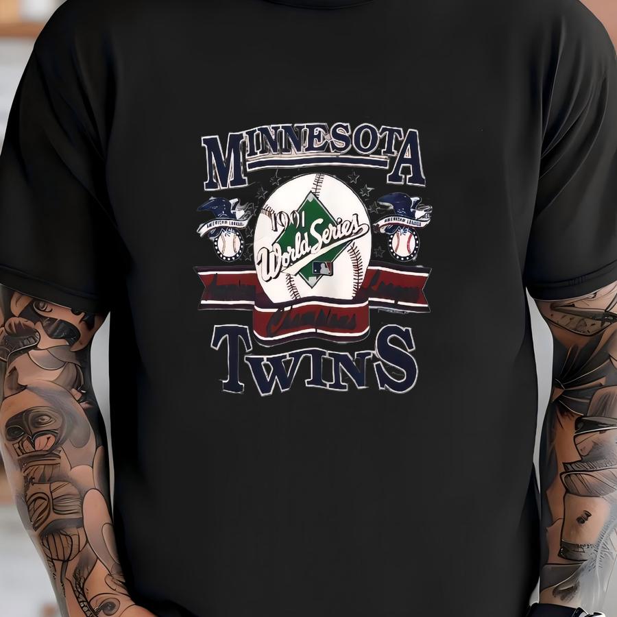 Vintage 90's Minnesota Twins Gray Sweatshirt Large Minnesota Twins World Series Champions Big Logo Sweater Twins Baseball Sport Team Size L T-shirt