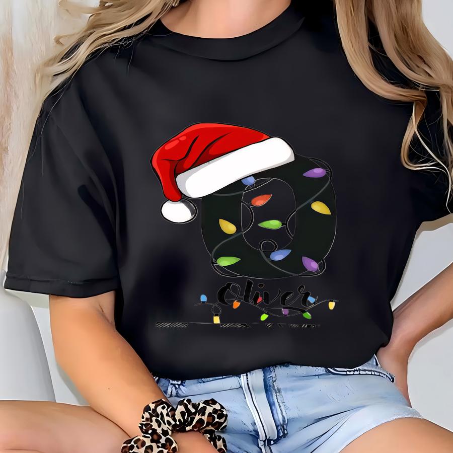 Monogrammed Family Christmas Hoodie: Personalized Holiday Tee T-shirt