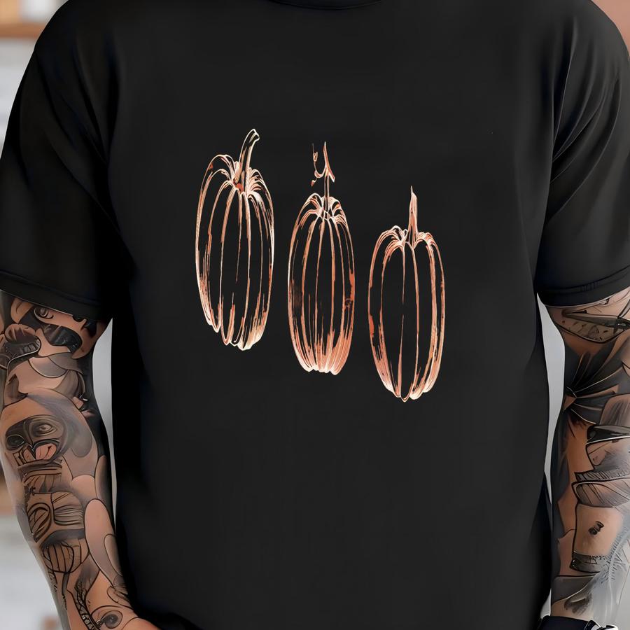 Pumpkin ® Long Sve Shirt, Pumpkin Outline Shirt, Simple Fall Tee,pumpkin Cozy Fall Shirt ,minimal Fall Long Sve Hoodie T-shirt