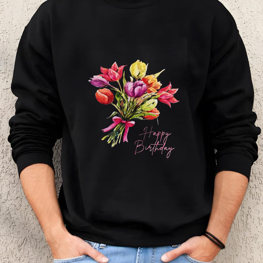 Bouquet Birthday Card For Wife Blank Birthday Card For Friend Watercolor Greeting Card Flower Happy Birthday Card For Her Flower Bouquet Sweatshirt