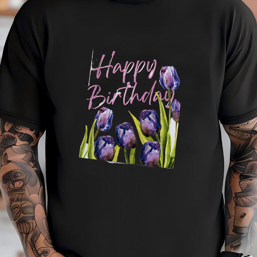 Tulip Note Card For Employee Appreciation For Teacher Thank You Card For Birthday Card For Friend Wedding Anniversary Card For Wife Purple T-shirt