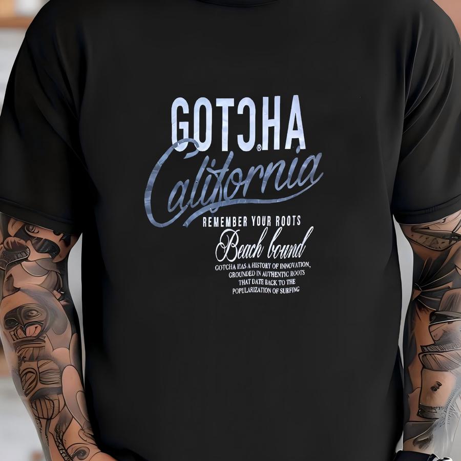 Vintage Gotcha Surfwear Big Print Hoodie Size L Fits M T-shirt