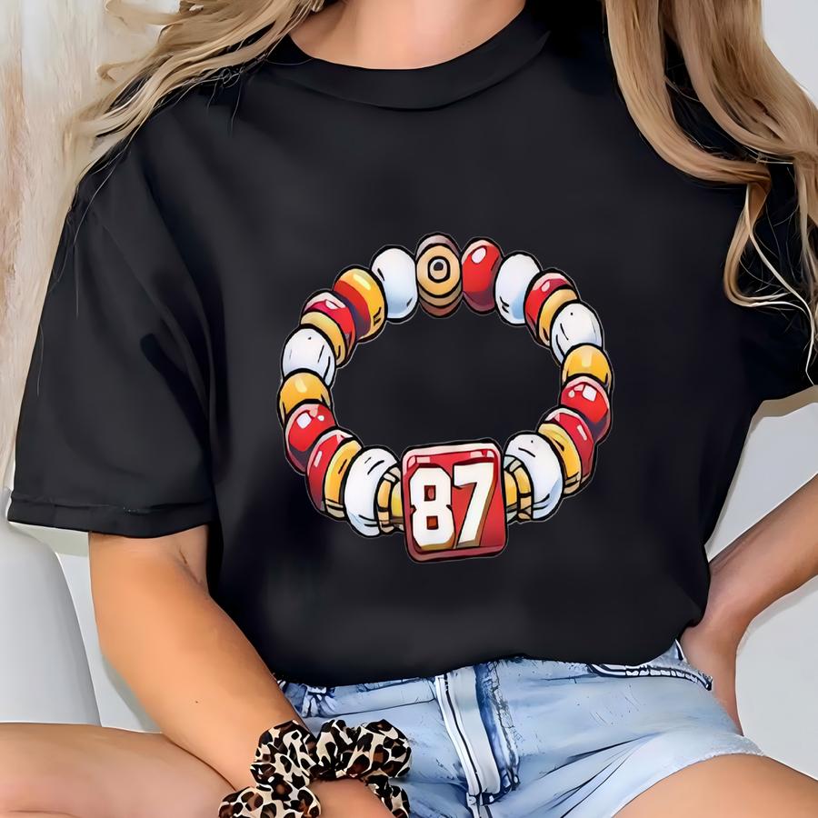 Travis Kelce 87 Swifty Bracelet Hoodie, Custom Football Fan Sweatshirt, Game Day Outfit T-shirt