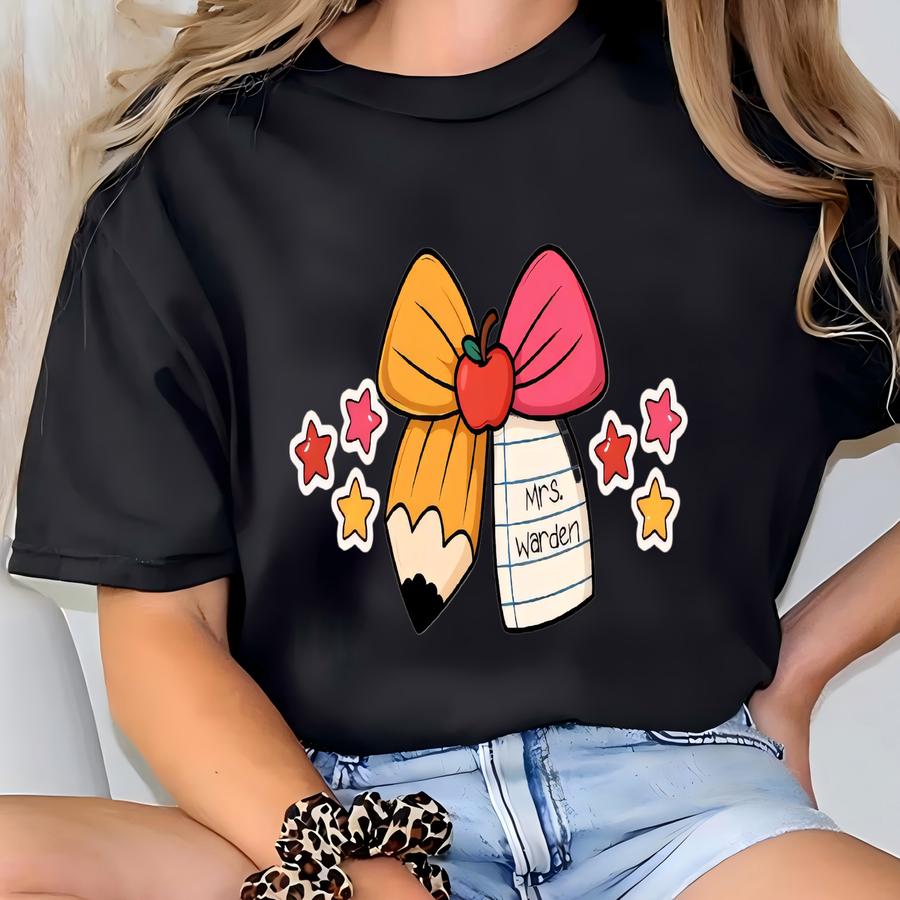 Personalized Teacher Hoodie: Custom Name, Back To School Gift T-shirt