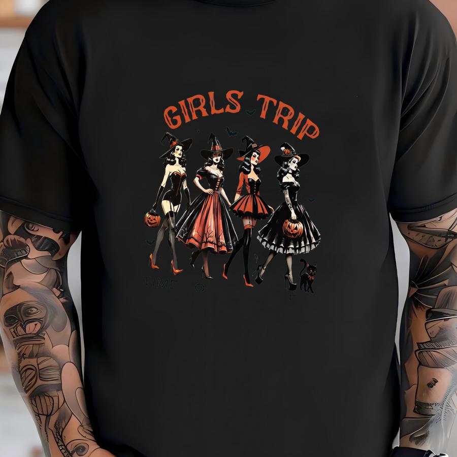 ® Popular Witches Girls Trip Funny Halloween Shirt, Funny Witches Halloween Tee, Cute Women Halloween Gift T-shirt