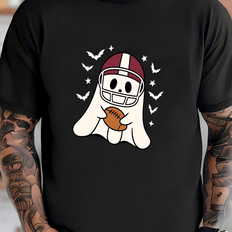 ® Popular Ghost Game Day Halloween Football Shirt, Cute Ghost Football Tee, Football Gift, Footballer Halloween Gift T-shirt
