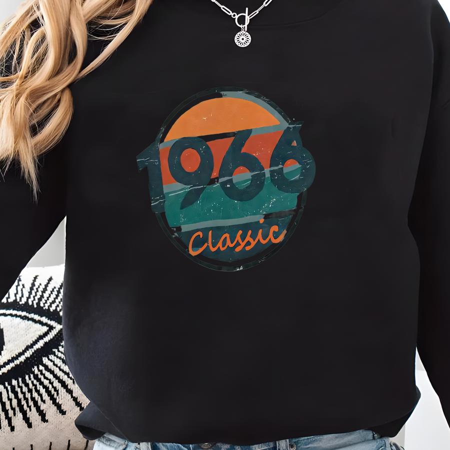 Vintage 1966 Classic Tee, Retro Graphic Shirt, Unisex Summer Top, Perfect Birthday Gift, Casual Everyday Wear Sweatshirt
