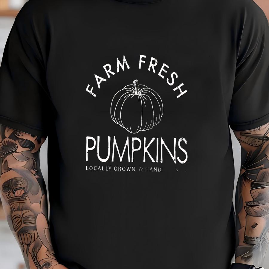 Farm Fresh Pumpkins Sweatshirt, Cute Pumpkin Sweater, Pumpkin Patch Tee, Pumpkin Season Shirt, Cozy Fall Sweatshirt, Women Fall Gift T-shirt