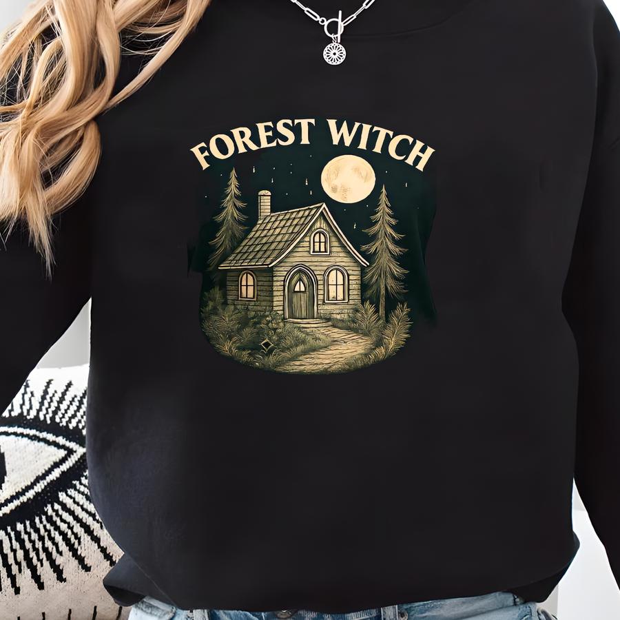 Forest Witch Cottagecore T-shirt | Dark Cottagecore Witchy Graphic Tee | Vintage Witch House Full Moon Shirt, Gothic Witch Aesthetic Sweatshirt Forest Witch Cottagecore T-shirt | Dark Cottagecore Witchy Graphic Tee | Vintage Witch House Full Moon Shirt, Gothic Witch Aesthetic Sweatshirt