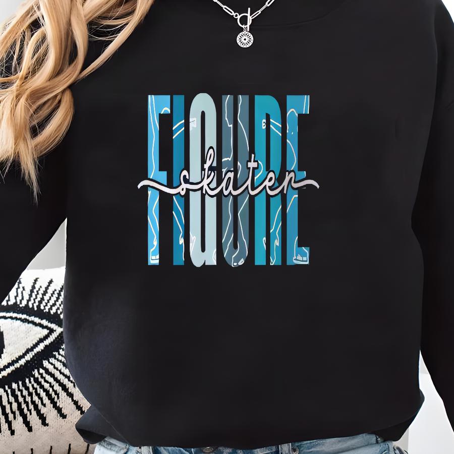 Kids Figure Skater T-shirt: Vintage Style Typography Tee Sweatshirt