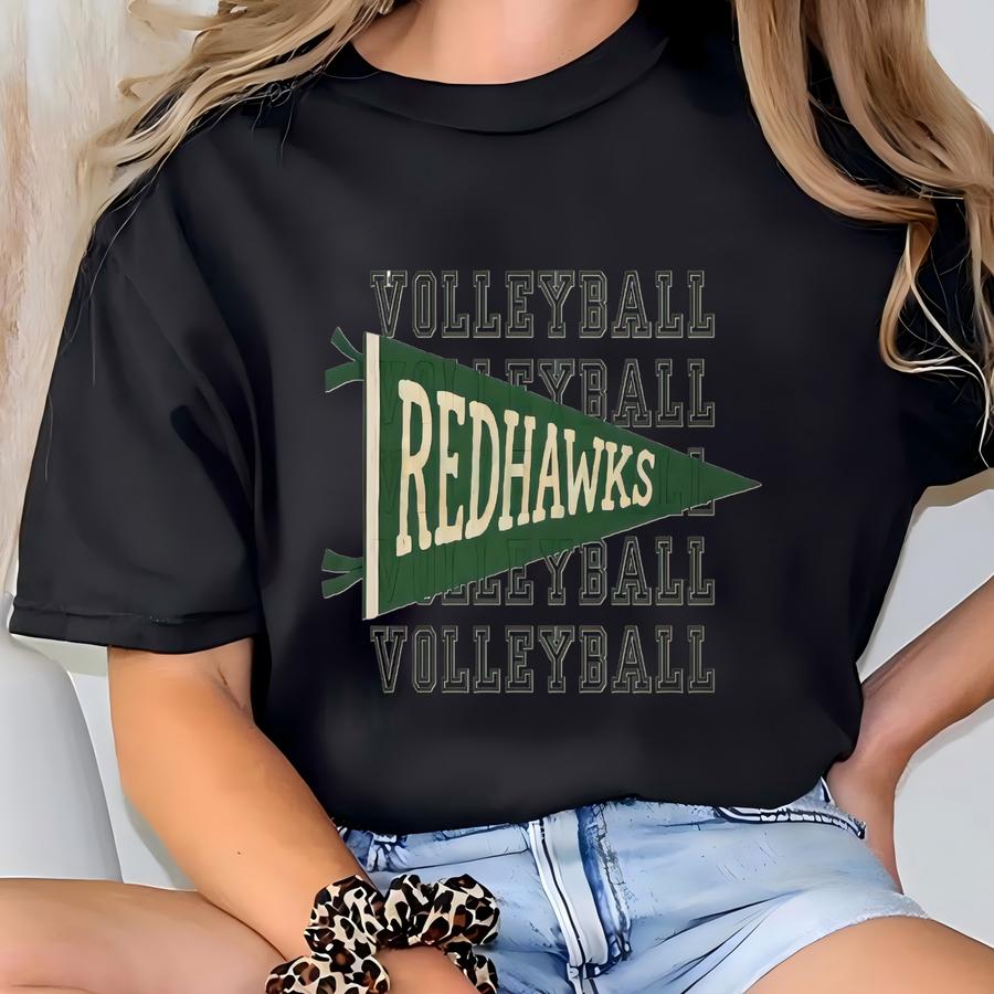 Custom Pennant Mascot Volleyball Shirt Watercolor Pennant Tee Personalized Mascot T Shirt Volleyball Season Hoodie T-shirt
