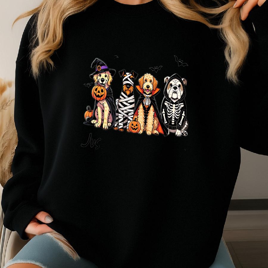 ® Cute Ghost Dogs Halloween T-shirt, Halloween Ghost Dog Mom Shirt, Cute Girly Halloween Gift, Dog Lovers Gift Sweatshirt