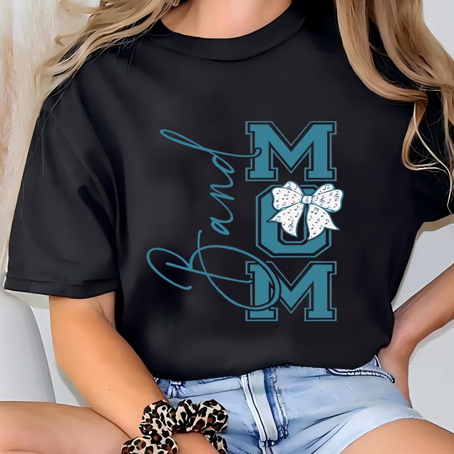 Custom Name Band Mom Tshirt, Marching Band Mom Sweatshirt, High School Band Mom Hoodie, Mama Tee, Music Mom Gift,coquette Shirt,musical Note T-shirt