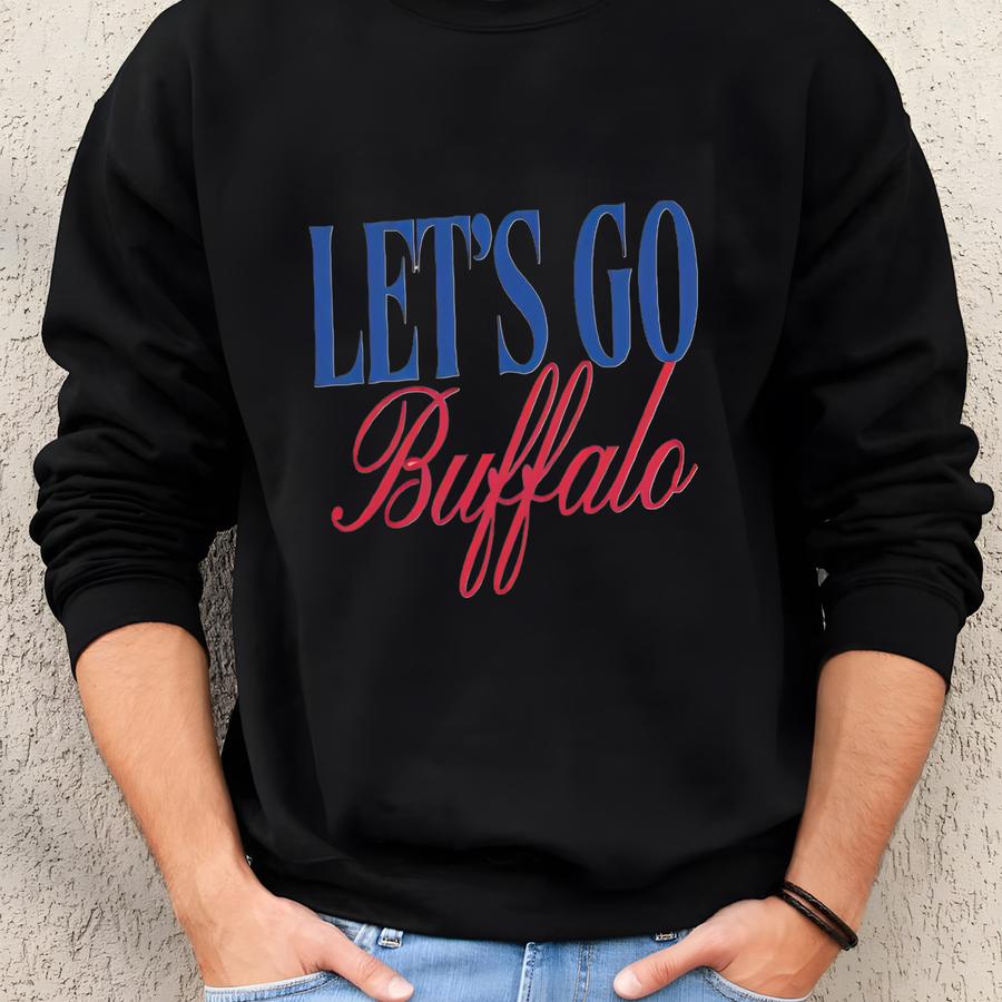Buffalo Football Baby Tee: Women's Long Sve Crop Top Sweatshirt