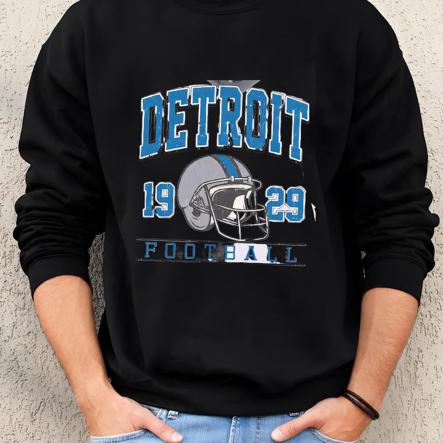Detroit Football Sweatshirt And Hoodie, Lions Mascot Football Sweater, Detroit Football Fan Gifts, Game Day Shirts Sweatshirt