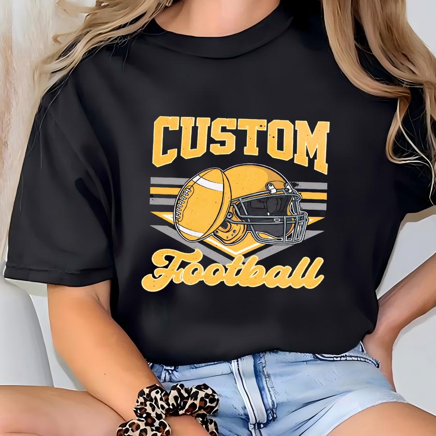 Custom Retro Football Shirt, Game Day Tee, Classic Fan Apparel, Vintage Custom Football Shirt, Sports Outfit T-shirt