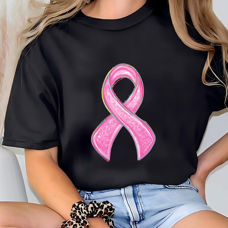 ® Hoodie, Preppy Breast Cancer Awareness Shirt, Pink Breast Cancer, Pink Ribbon Gift, October Awareness, Cancer Fighter Tee T-shirt