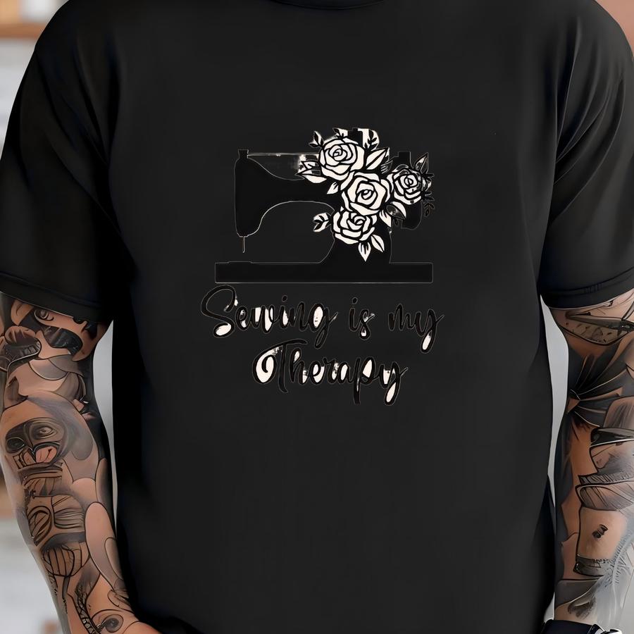 Sewing Is My Therapy Sweatshirt, Funny Sewing Crewneck, Seamstress Gift, Sewing Lover Gift, Sewing Hobby Pullover, Funny Crafter Sweatshirt T-shirt